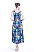 Women's Hawaiian Maxi Tank Elastic Luau Dress Sunset Blue