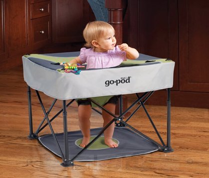 KidCo - GoPod Adjustable Height Travel Activity Seat with Floor Mat, Portable Baby Chair, Baby Activity Center (Pistachio)