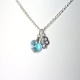 Personalized Necklace With Birthstone, CHOOSE COLOR, LETTER & SIZE, Birthstone Heart Necklace, Silver Initial Charm Necklace, Tween Girl Gifts