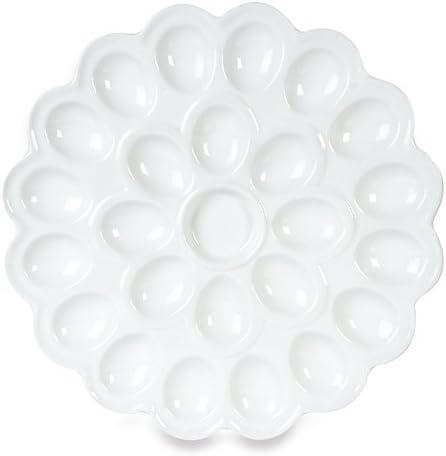 Classic Flower Egg Platter, White