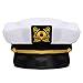 Bottles N Bags Bulk sailor hats (6 Pack) Captain Hat Costume Hat Sailor Halloween Costume Accessory, Family Cruise Accessory for Men, Women, Teens, Kids ● Black & White Yacht Hat Set for Parties