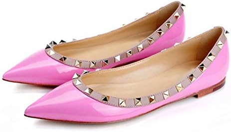 Caitlin Pan Women Casual Flats Pointed Toe Gladiator Studded Rivets Slip On Flat Loafers Shoes 2.5-10 UK