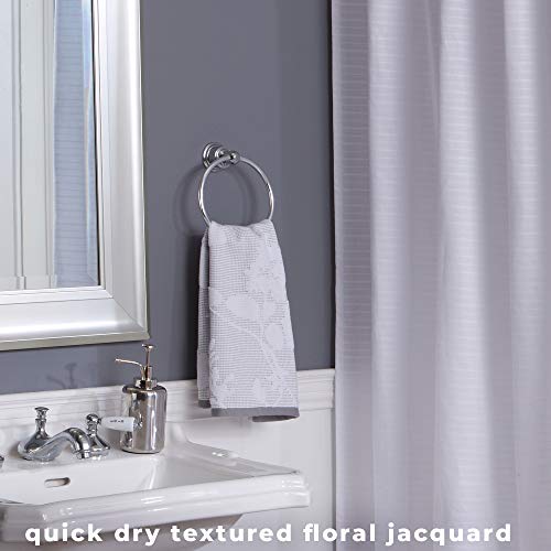 100 Cotton Floral Jacquard Bath Towels, Luxury 6 Piece Set 2 Bath