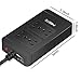 Power Strip with USB, MIBOTE 6 AC Outlet with 4 Port USB Surge Protector Power Strip Charger 5ft Power Cord 1875W 100-240V for Travel, TV, Computer, Transformers, Power Bank