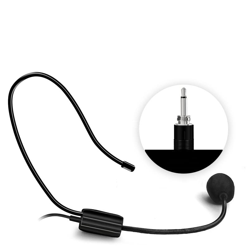 Microphone Headset, 3.5mm Wired Microphone Portable Head-mounted Speaker Noise Cancelling MIC with Comfortable Wearing