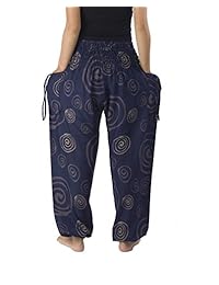 Lannaclothesdesign pantalones bohemios hippie con estampado de círculos ahumados para dama