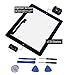 HDE Replacement for iPad 4 Front Glass Digitizer - Touch Screen + Screwdriver Pry Tool Kit + with Home Button (A1458, A1459, A1460) - Black