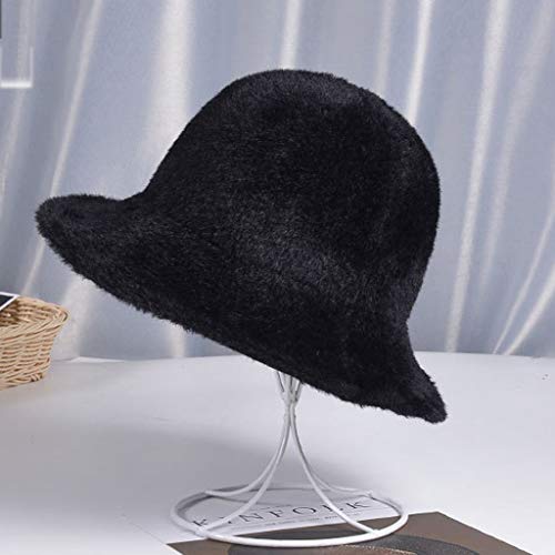 CapsA Women Winter Wool Bucket Hat 1920s Vintage Cloche Bowler Hat Old School Classic Bucket Shape Warmer Fisherman Hat