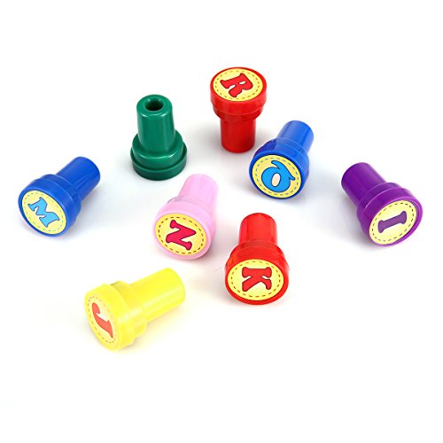 LUCKYBIRD Letter Stamps for Classroom and Teachers, Colorful Self Inking Plastic Alphabet Stamps for Kids, 26 Count - Thumbnail 3