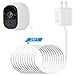 Power Adapter for Arlo with 25Ft/7.5m Weatherproof USB Cable, Continuously Charging Your Security Camera, No Need to Change The Batteries – White