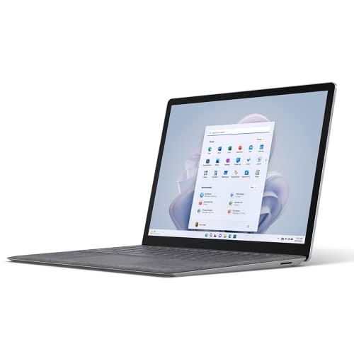 Microsoft Surface Laptop 5 (2022), 13.5" Touch Screen, Thin & Lightweight, Long Battery Life, Fast Intel i5 Processor for Multi-Tasking, 8GB RAM, 256GB Storage with Windows 11, Platinum