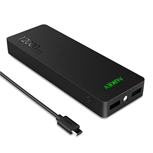 Aukey 12000mAh Portable Power Bank Charger External Battery Pack With