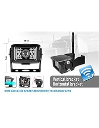 ZEROXCLUB Kit de sistema de cámara de seguridad digital inalámbrica, sin interferencias, IP69, cámara de visión trasera + monitor LCD de 7 pulgadas, monitor de marcha atrás inalámbrico para camión RV (W01 7 pulgadas)