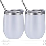 BBTO 2 Sets 12 oz Stainless Steel Stemless Wine Glass