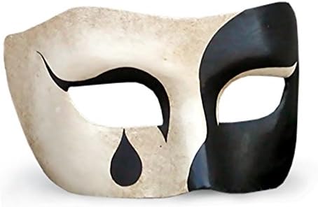 VIVO Masks Mens Black and White Male Venetian Masquerade Mask