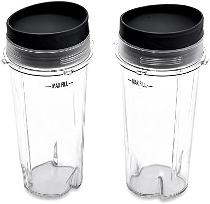 16 oz Cups Set with 2 Seal Lids Single Serve for BL770 BL780 BL660 Professional Blender, Clear Single Serve Cup and Lid (Pack of 2)