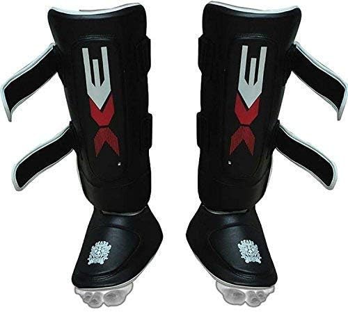3X Sports MMA Shin Guards Men Muay Thai Instep Leg Protective Gear Protector Pads for Martial Arts, Kickboxing, BJJ, Karate Taekwondo Sparring Sock Pads to Guard Leg Foot & Instep