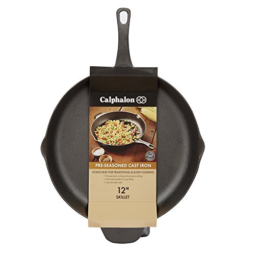 Calphalon PreSeasoned Cast Iron Cookware, Skillet, 12inch Cast Iron