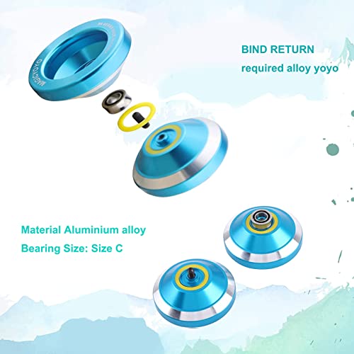 MAGICYOYO N8 Unresponsive Yoyo, Dare to Do Professional Yoyo Aluminum Metal Yoyo Spin Yoyo for Kids Advanced Yoyo Players + Yoyo Glove + Yoyo Holster + 6 Yoyo Strings