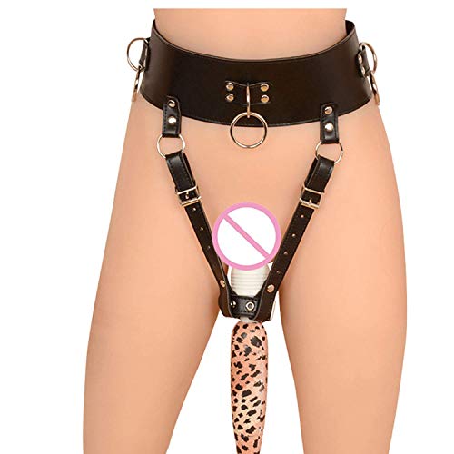 CBDHW SHIRT Leather Female Chástí-ty Belt Magic Wand Holder BDSM Bondage Harness Women Strápǒn Erotic Toys Sexc/z Toys for Couples Adult Game,Small Size 90cm