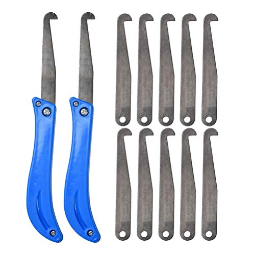 FOCCTS 12PCS Foldable Tile Joint Tool Grout Removal Scraping off Edges Caulking Tool Kit, 2 Grout Saw and 10 Grout Saw Knife for Bathroom, Bedroom, Tiles Gap