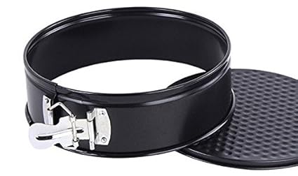 Prime Enterprises Teflon Coated Removable Base Microwave Oven Safe Non-Stick Cake Pan for 1kg cake, Black