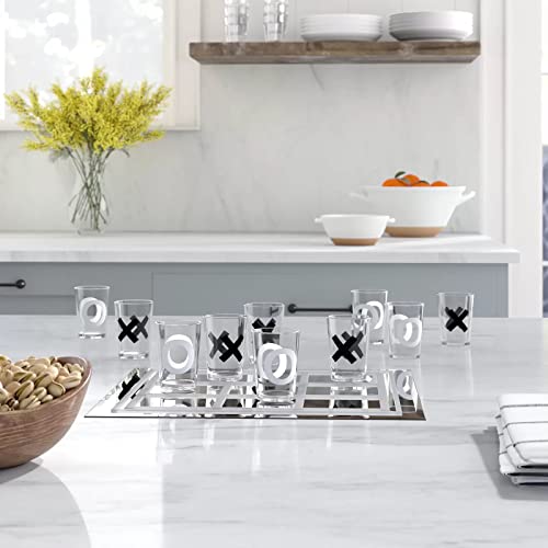 Kovot Tic Tac Toe Shot Glass Set 10 FullSized Shot Glasses 1.7oz Included Adult Drinking