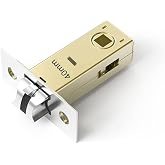 Qrity 40mm Tubular Latch, Forked Mortice Latch, Mute Door Sprung Latch, with Stainless Steel Panel for Internal Doors, Lever Door Handles