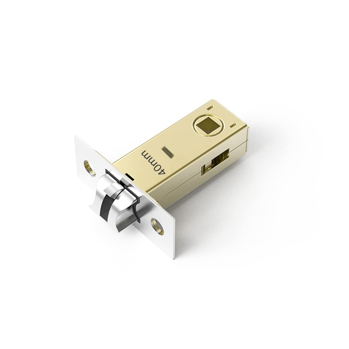 Qrity 40mm Tubular Latch, Forked Mortice Latch, Mute Door Sprung Latch, with Stainless Steel Panel for Internal Doors, Lever Door Handles