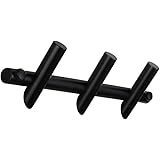 JQK Perchero de pared, negro mate, 3 ganchos, riel para armario de entrada, baño, acero inoxidable 304, CHR103 ...