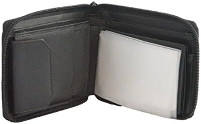 Men's Dalton Zipper Bifold Leather Wallet (Black)