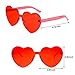 Gejoy 4 Pieces Heart Shaped Sunglasses for Women Men Christmas Valentine's Day Frameless Glasses()