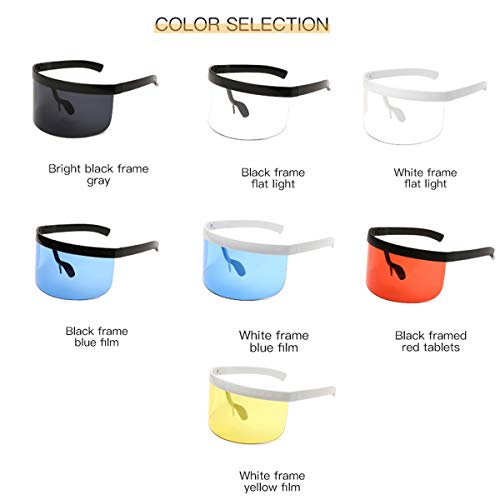 Futuristic Shield Visor Sunglasses Oversize Flat Top Sun Visors Glasses