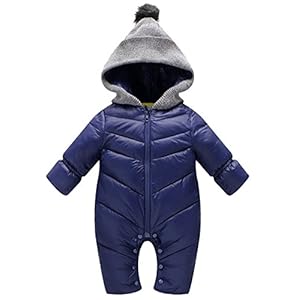 Happy Cherry – Sneeuwpak Baby Romper Winter Pasgeboren Snowsuit met Capuchon Jongen Meisje Unisex Kinderwagen Jasje uit…