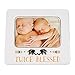 Twice Blessed Silver Toned 6 x 4 Ceramic Metal Glass Wall and Table Top Frame