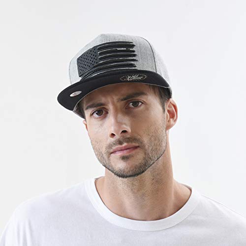 WITHMOONS Baseball Cap Star and Stripes American Flag Hat KR2305 (Grey, L)