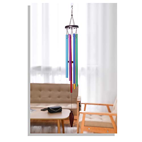 WEISIPU Rainbow Wind Chimes Outdoor Colourful Wind Chime Metal Tubes Music Indoor Windchimes with 6 Colored Pipe Door Bell