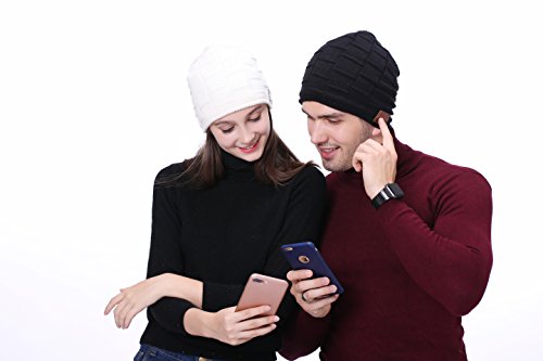 SQDeal Wireless Bluetooth Beanie Hat with Detachable Stereo Speakers/Microphone/Fleece-lined Unisex Music Beanie for Outdoor Sports, Skiing ,Running, Skating, Walking, Christmas Gifts(Dark Gray)