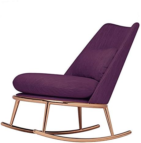 ロッキングチェア 快適なリラックスロッキングチェア コットン生地のクッション付きのラウンジチェア 内