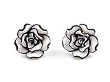 Fresh Black and White Rose Earring