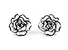 Fresh Black and White Rose Earring