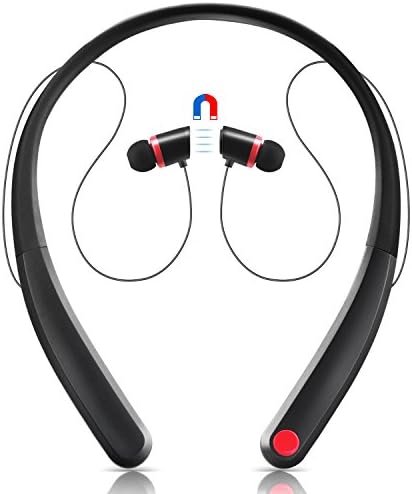 Bluetooth Stereo Headphones,DolTech Magnetic Wireless Neckband Earphones Lightweight Noise Cancellation Sport Waterproof with Microphone For Cellphone, Computer,iPad HV990(Black)