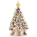 RJ Legend Christmas Tree, Handcrafted and Made with Ceramic, 50+ Decorative Bulbs, LED Light - Light Champagne Silver, 15-Inch