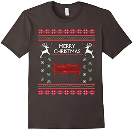 Mens Security PC Hacker T-Shirt Merry Christmas Ugly Xmas Shirt Large Asphalt