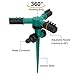 Blisstime Lawn Sprinkler, Automatic 360 Rotating Garden Water Sprinklers Lawn Adjustable 3 Arms Sprayer Irrigation System, Leak-Proof Design and Spike Base
