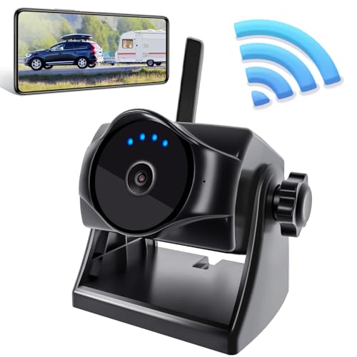 1080P Wireless Magnetic Backup Camera, WiFi Backup Camera with Durable Battery, 90 Days Standby, Night Vision, IP69K, Simple Installation for Trucks, Trailers, Compatible with