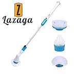 Lazaga Electric Spin Scrubber, Rechargeable Turbo Scrubber, Automatic Cleaning Scrubber, 3 Head Sets for Multi-Purpose Uses(Bathroom, Floor, Wall, Floor, Scrub Brush Scrubber)