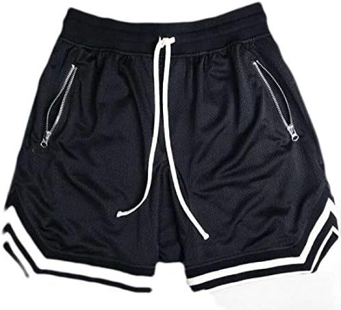 Spirio Men Hip Hop Casual Quick-Dry Gym Basketball Elastic Waist Shorts