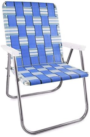 Lawn Chair USA Webbing Chair (Magnum, Spring Fling with White Arms)