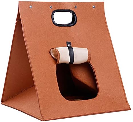 DirkFigge Pet Cats Carrier Folding Portable Wool Felt Cave Bed Travel Bag for Cats Puppy Kitten